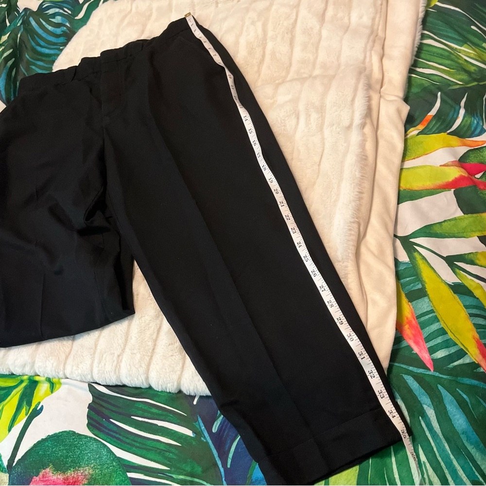 All Saints 30 Black Pleated Crop Wide Leg Taper Fit Office Preppy City Pants - Picture 7 of 11